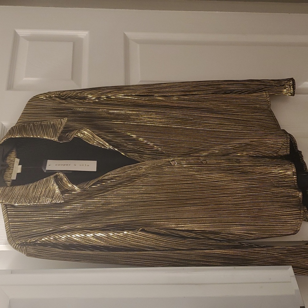 Womens gold black blouse XL